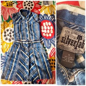 Vintage 90s silvertab crop top and skirt set